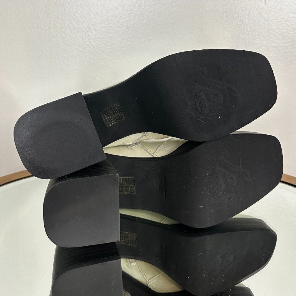 Free People Ruby Platform Bootie In White Size 9u… - image 6